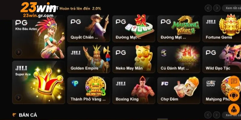 Hướng dẫn các bước chơi game giải trí 23win